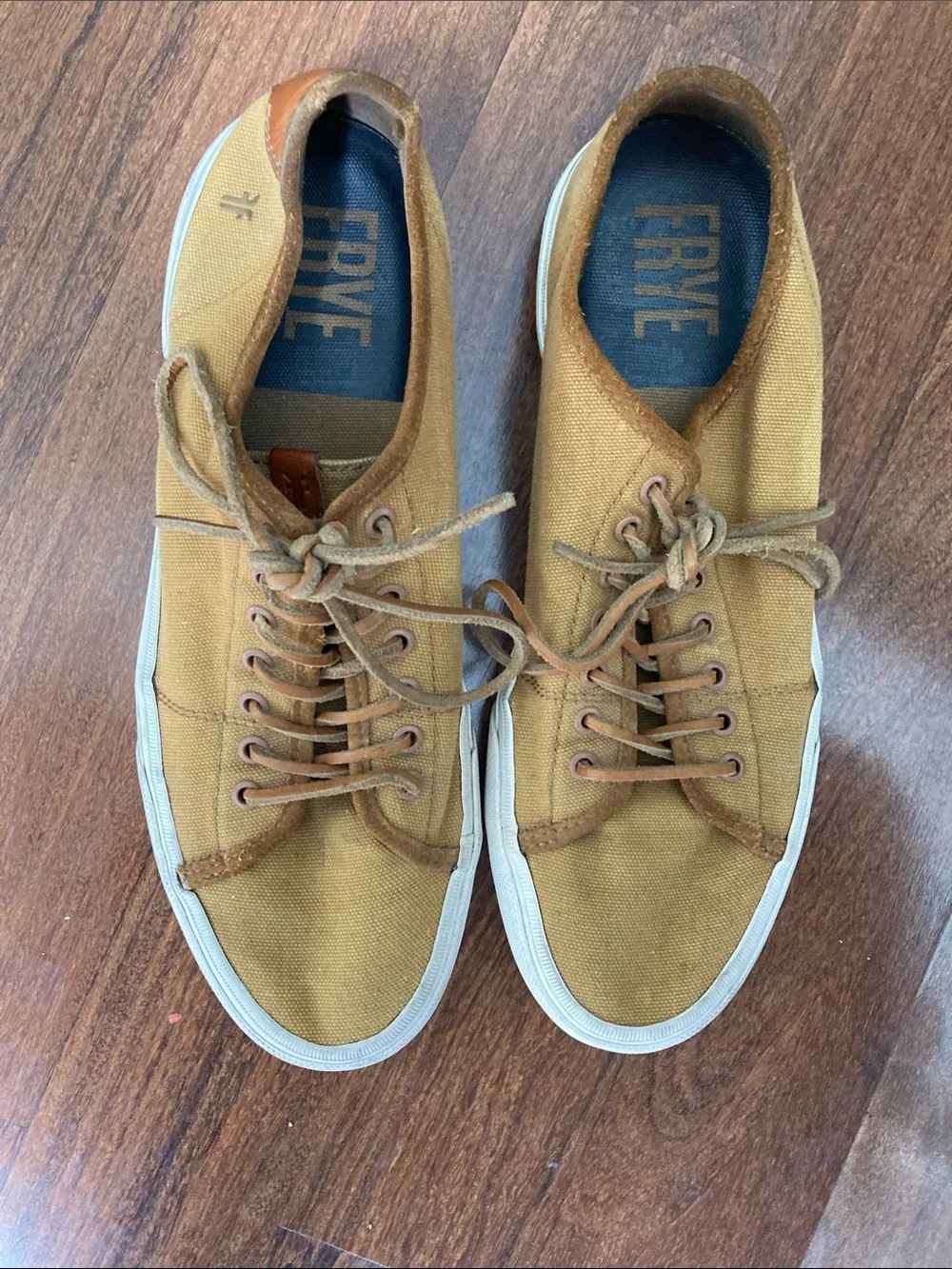 Frye Men's Tan Canvas Low-Top Sneakers Sz 13